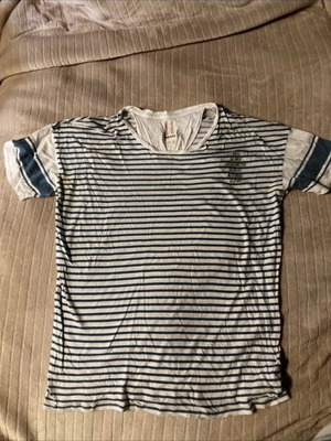 Diesel striped men’s t-shirt used, white and blue, size M