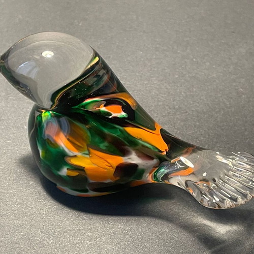 Vintage Murano-style art glass bird figurine like new