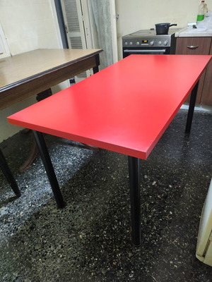 Desk or table large, red, used