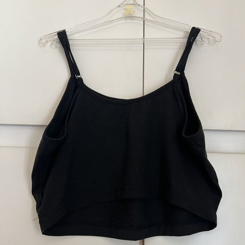 Black pajama top like new, sleeveless with design