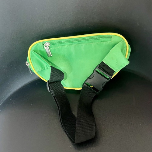 Columbia vintage waist bag 90s colorblock green and yellow like new