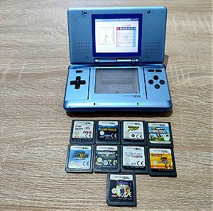 Nintendo DS Fat Original NTR-001 Console Blue Tested με αυθεντικό φορτιστή και 9 παιχνίδια