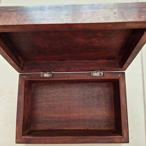 Fylliana wooden jewelry box with ethnic bead decoration