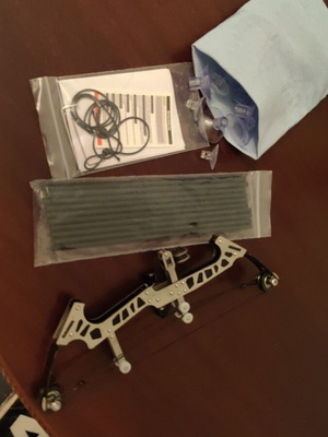 Mini compound lever bow stainless steel with small arrows and accessories