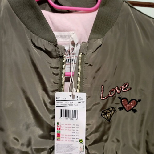 Girls jacket new, size 110 cm, 5 years old