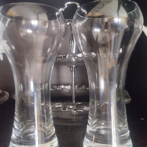 Glass beer glasses, set of 2