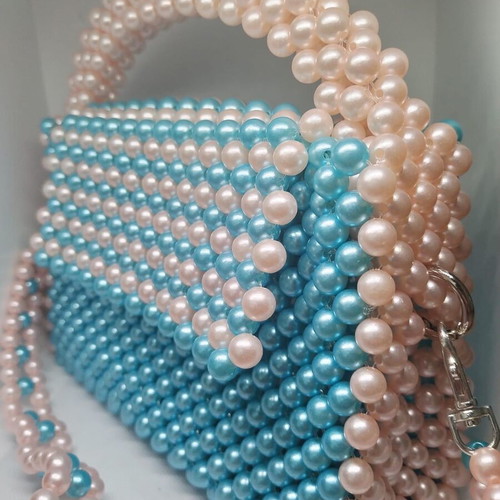 Τσάντα Pearl Sineva νέα, χειροποίητη από πλαστικές πέρλες