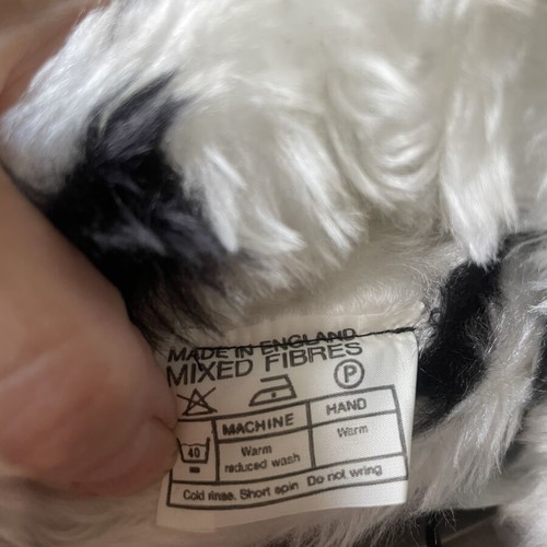 Synthetic Crop Fur Jacket like new, Dalmatian pattern, size S/M