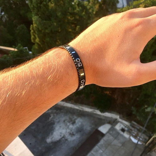 Oyster unisex bracelet black stainless steel