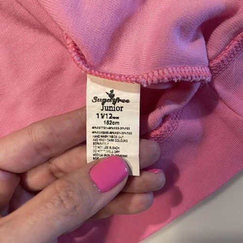 Sugarfree terry short-sleeve jacket with zipper like new, pink, size 152cm