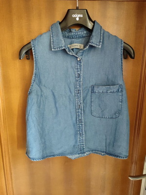 Τζιν denim crop top pull & bear