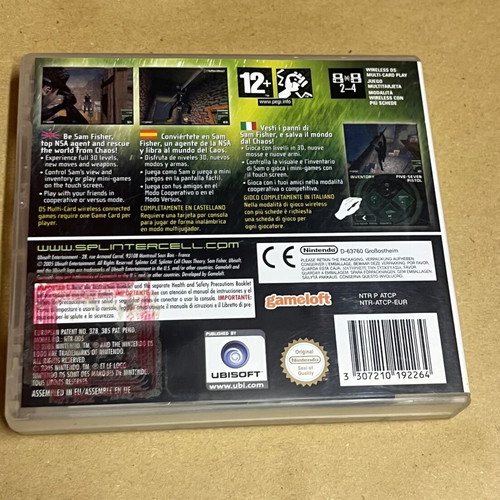 Splinter Cell Chaos Theory Nintendo DS game