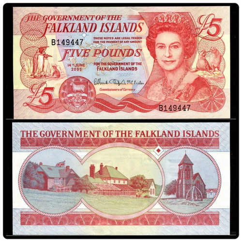 Falkland Islands 5 Pounds banknote 14.06.2005 new
