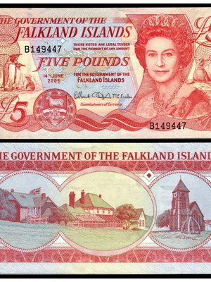 Falkland Islands 5 Pounds banknote 14.06.2005 new