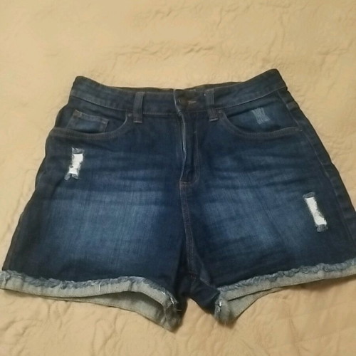 Shorts new, size Small, dark blue with frayed hem