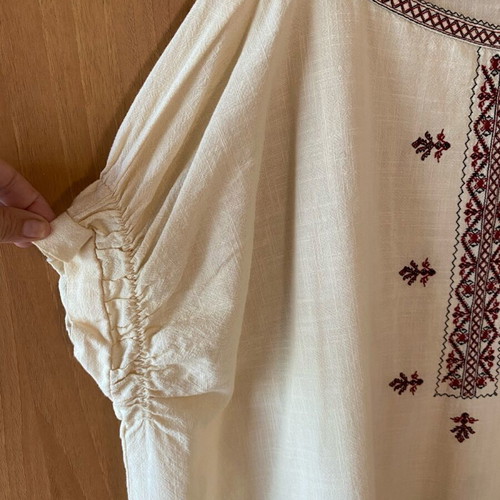 Zara blouse new with embroidery, beige multicolor, size S