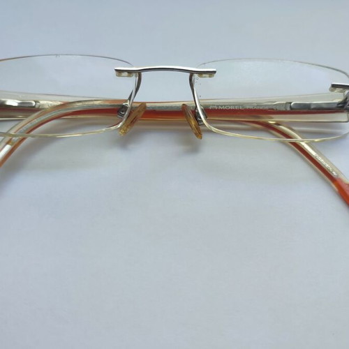Lightec Morel Griff Eyeglass Frame used, orange and silver