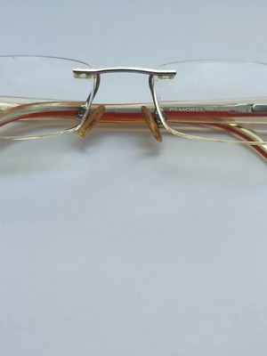 Lightec Morel Griff Eyeglass Frame used, orange and silver