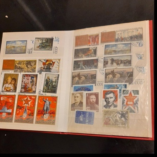 Small album used with thematic sealed and unsealed stamp series
