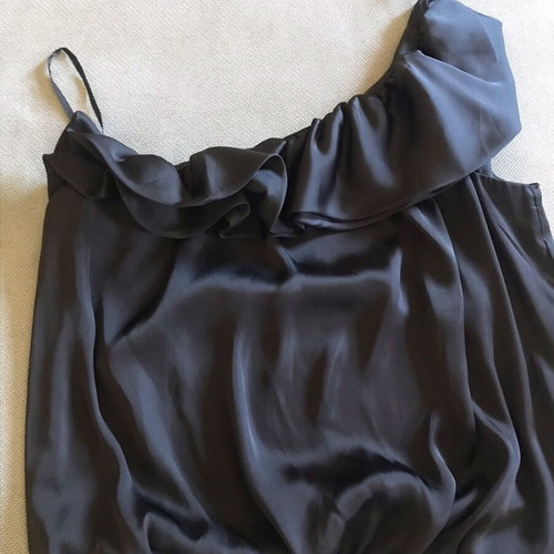 Raxevsky Black Satin Strapless Top like new, size L
