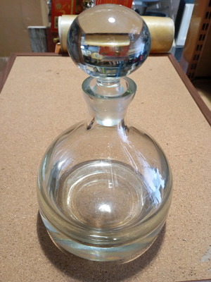 Crystal carafe like new, Bohemian, modern design