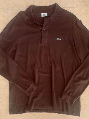Lacoste long-sleeve polo shirt like new, brown, size L