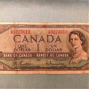 Χαρτονόμισμα  Καναδά Ένα Δολλάριο/One Dollar Canada 1954
