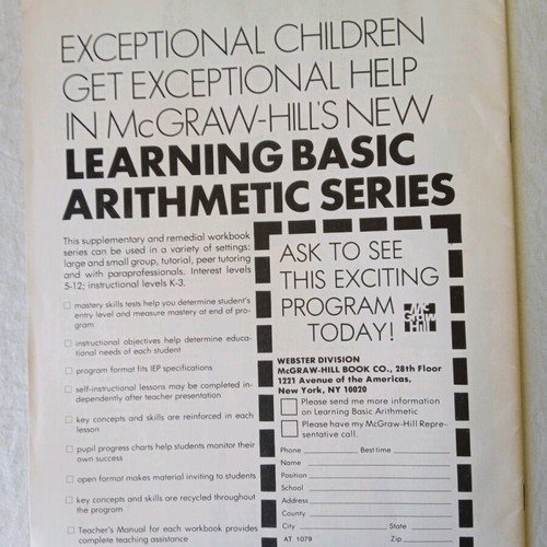 NCTM Arithmetic Teacher issue 2 October 1979 like new