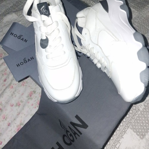 Hogan Hyperactive women's sneakers new, white with grey chunky sole, size 38