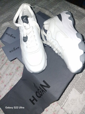 Hogan Hyperactive women's sneakers new, white with grey chunky sole, size 38