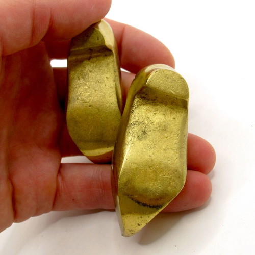 Vintage Dutch Bronze Miniature Shoes Klompen Set of 2 Like New