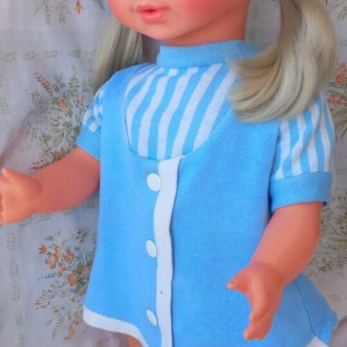 Vintage Zapf doll 56 cm like new, mechanical, 70s