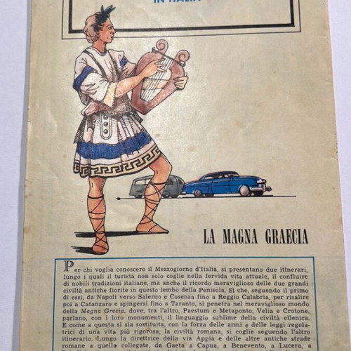 Italy Tourist Map 1960 used, Italian language