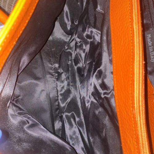 Shoulder bag Made In Italia leather, like new, orange