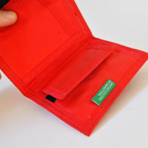 Benetton wallet red with multicolor logo like new