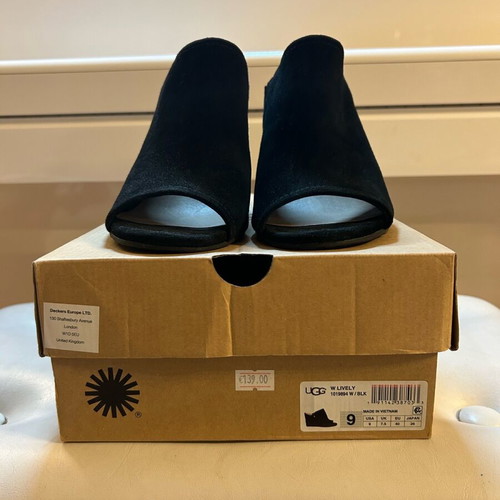 Ugg Australia leather platform mules like new, black, size 40