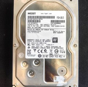ΗGST (HITACHI) Ultrastar 7K6000 5TB SATA 3.5" HDD - 7200RPM - Επαγγελματικός Δίσκος (Datacenter)
