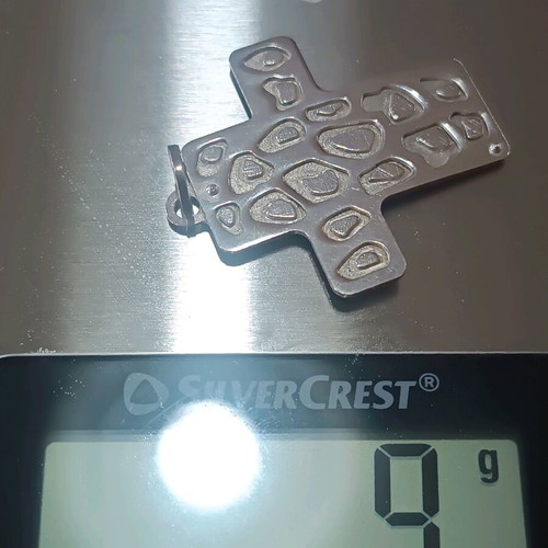 Silver cross 925 like new with leopard design
