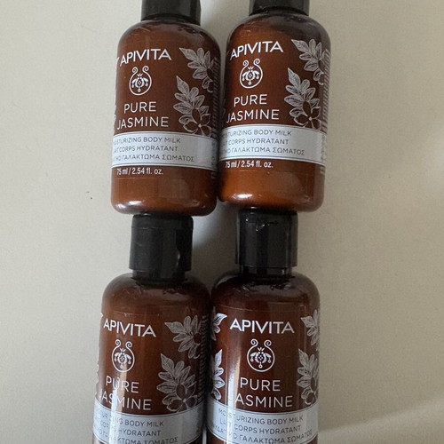Apivita Pure Jasmine moisturizing body milk 4 pack 75ml new