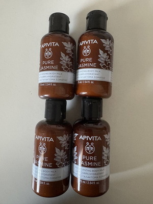 Apivita Pure Jasmine moisturizing body milk 4 pack 75ml new