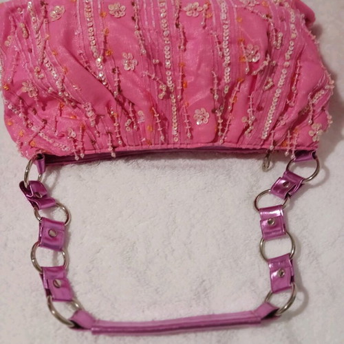 Pink shoulder bag new with sequins