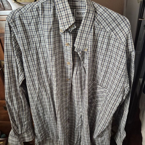 Nodino men's shirt size L like new, gray and white