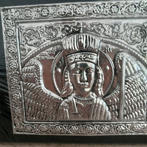 Saint Taxiarchis Michael Mandamados Lesvos metal icon new