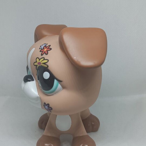 Littlest Pet Shop Jumbo Boxer Dog figure like new, collectible Hasbro