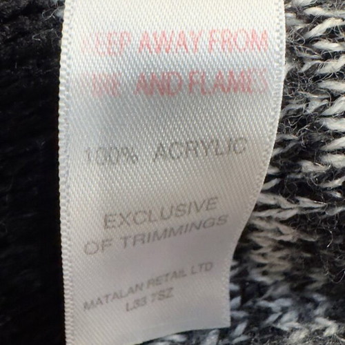 Oversized striped knit sweater Papaya M like new, black and grey with zippers