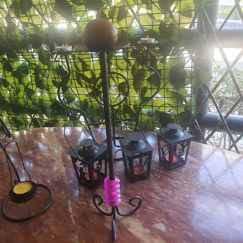 Metal candle holders collection of 6