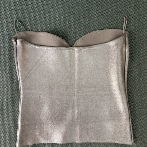 Zara strapless top like new, silver, size M