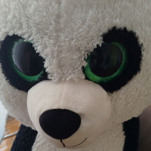 Large plush panda like new with green eyes 100cm