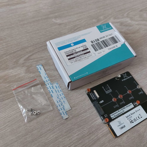 M.2 NVMe SSD Adapter Freenove for Raspberry Pi 5 with 128GB SSD new