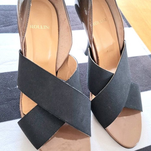 Rollini vintage brown patent leather pumps sz39 like new